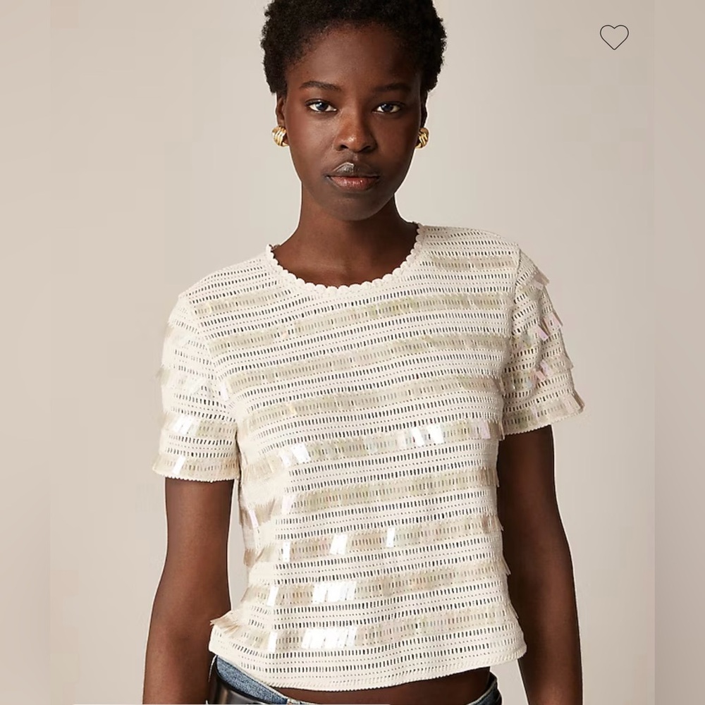 J.Crew Crochet shirt with sequins